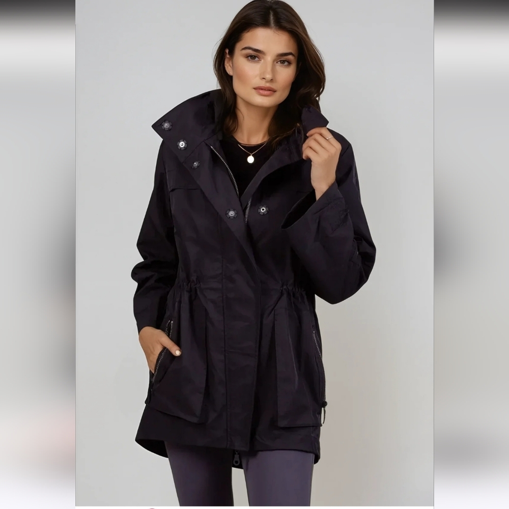 Raison  D'etre Hooded Anorak Nylon Jacket Sz S Black